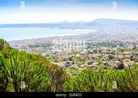 Golfe de Naples pris de volcan Vésuve, Campanie, Italie Banque D'Images