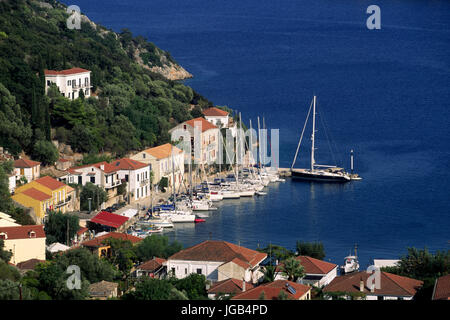 Kioni, Ithaca, Îles Ioniennes, Grèce Banque D'Images