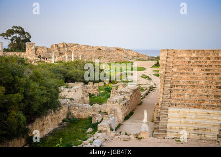 Dans l'Amphithéâtre antique ville de Salamine situé dans l'Est de l'île. Banque D'Images