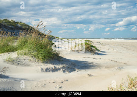 Outer Banks de dunes de sable et d'herbe le long de la côte de Caroline du Nord. Banque D'Images