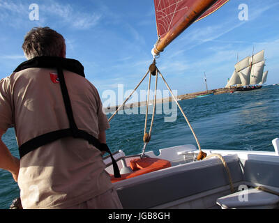 Le Rigel, régate de voile Vieux port de Binic, près de Saint-Brieuc, Côtes-d'Armor, Bretagne, Bretagne, France, Europe Banque D'Images