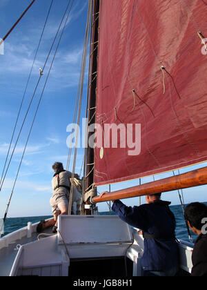 Le Rigel, régate de voile Vieux port de Binic, près de Saint-Brieuc, Côtes-d'Armor, Bretagne, Bretagne, France, Europe Banque D'Images