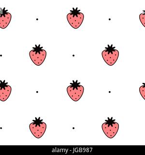 Noir blanc et rouge fraise vecteur illustration de fond transparent Illustration de Vecteur