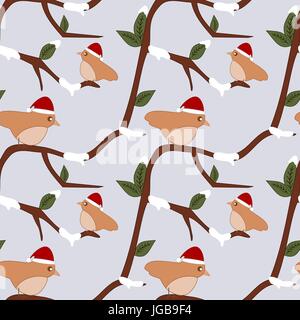 Direction générale des oiseaux de Noël sur illustration modèle vectoriel continu Illustration de Vecteur