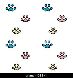 Cute cartoon rose bleu et jaune transparente motif pattes vector background illustration Illustration de Vecteur