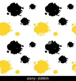 L'encre noir jaune transparente blots de fond vecteur illustration Illustration de Vecteur