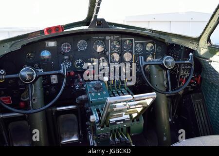 L'intérieur d'un Boeing B17 Banque D'Images