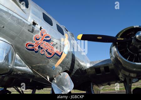 Nose Art de Betty Grable sur un B-17 Flying Fortress Sentimental Journey Banque D'Images