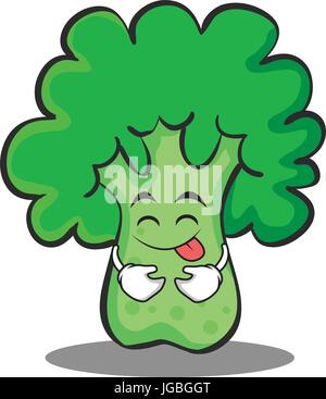 Langue Le brocoli chracter style cartoon Illustration de Vecteur
