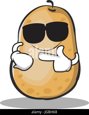 Super caractère de pommes de terre style cartoon Illustration de Vecteur
