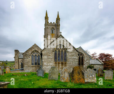 De l'église Saint-Pancrace, Widecombe St.-dans-la-lande, Dartmoor, dans le Devon, Angleterre, Royaume-Uni Banque D'Images