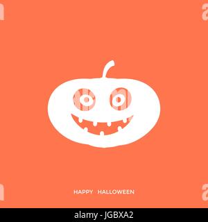 Vecteur numérique happy Halloween orange avec l'icône appelée simple ligne info artistique graphique, présentation avec grande peur citrouille visage spooky promo modèle, fl Illustration de Vecteur