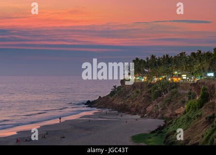 Varkala Kerala Inde coucher du soleil Banque D'Images