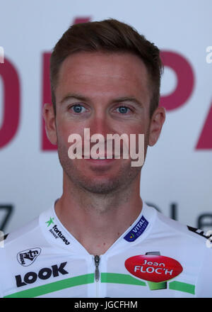 Düsseldorf, Allemagne. 29 Juin, 2017. Pierre-Luc Perichon français du Tour de France 2017's Team Fortuneo, photographié à Duesseldorf, Allemagne, 29 juin 2017. Photo : Daniel Karmann/dpa/Alamy Live News Banque D'Images