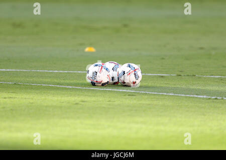 Houston, TX, USA. 05 juillet, 2017. Un jeu de boules jeu reste sur le terrain avant le match de saison régulière MLS Houston Dynamo et entre l'Impact de Montréal de stade BBVA Compass à Houston, TX. Image Crédit : Erik Williams/Cal Sport Media. Credit : csm/Alamy Live News Banque D'Images