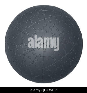 Grey 3D puzzle ball cut out on white Banque D'Images