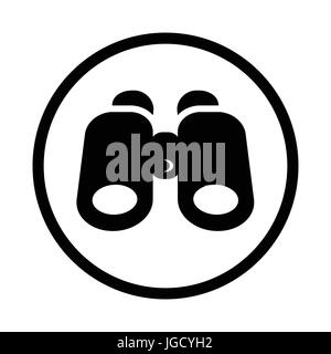 Recherchez l'icône, symbole iconique dans un cercle, sur fond blanc. Vector design iconique. Illustration de Vecteur