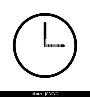 Icône de l'Horloge, symbole iconique dans un cercle, sur fond blanc. Vector design iconique. Illustration de Vecteur