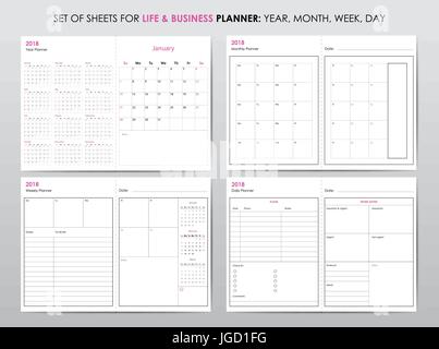 Planificateur de la vie 2018 Illustration de Vecteur