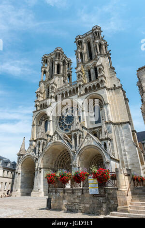 Laon, la cathédrale de Notre Dame Banque D'Images