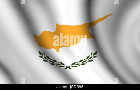 Illustration du pavillon chypriote ondulées Banque D'Images