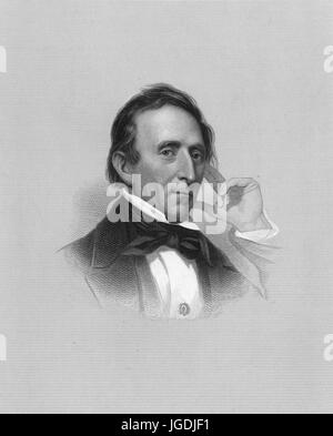 Portrait gravé de John Tyler, le 10e Vice-président des États-Unis qui est devenu le 10e président des États-Unis à la suite de William Henry Harrison, 1843. À partir de la Bibliothèque publique de New York. Banque D'Images