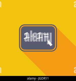 L'icône de mathématiques. Télévision avec l'icône des vecteur long shadow pour applications web et mobiles. Il peut être utilisé comme logo -, le pictogramme, icône, infographie el Illustration de Vecteur