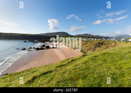 Village de Durness, en Écosse. Tôt le matin de la vue pittoresque de la baie de Sango au nord du village écossais de Durness. Banque D'Images