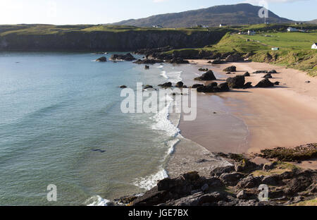 Village de Durness, en Écosse. Tôt le matin de la vue pittoresque de la baie de Sango au nord du village écossais de Durness. Banque D'Images