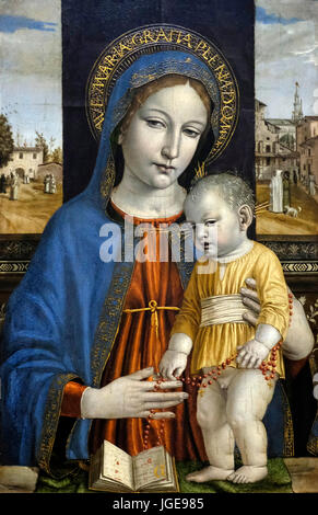 La Vierge et l'enfant, Ambrogio Bergognone, vers 1490 Banque D'Images