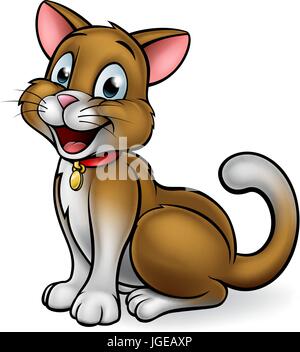 Cartoon Chat Mascot Illustration de Vecteur