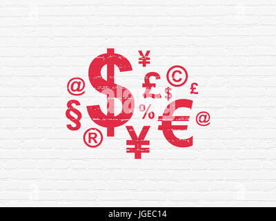 Concept Marketing : Finances Symbole sur wall background Banque D'Images