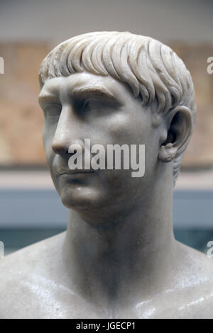 Trajan (53-117 AD). Empereur Romain. Nerva-Antonine dynastie. Buste, c. 108-117 AD. British Museum. Londres. UK. Banque D'Images