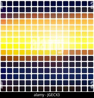 Bleu Jaune Orange Noir vector abstract les coins arrondis mosaïque tuiles sur fond blanc square Illustration de Vecteur