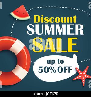 Vente d'été modèle de page d'arrière-plan. Discount coupon promotion. Illustration de Vecteur