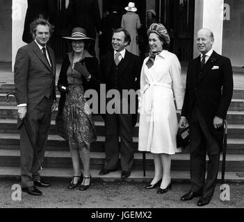 Au mariage de Lady Jane Spencer et Robert Fellowes sont (l-r) Ron, Mme Allison Allison, John Dauth et Ann Wall et le mari d'Ann Wall. Banque D'Images