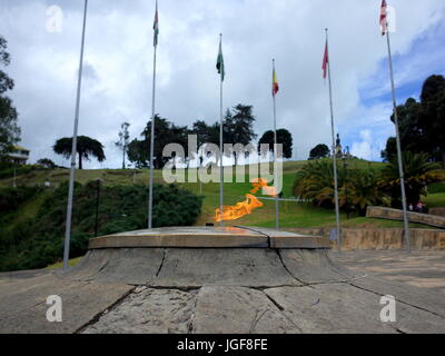 19ème juin 2017, TUNJA, COLOMBIE - La Flamme éternelle du monument à Puente de Boyaca, le site de la célèbre bataille de Boyaca où l'armée de Simon Boli Banque D'Images