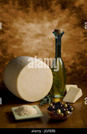 Vin et fromage Romano Banque D'Images