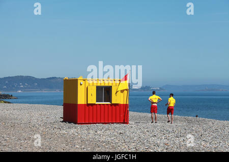 De sauveteurs sur la plage de Bray, dans le comté de Wicklow Banque D'Images