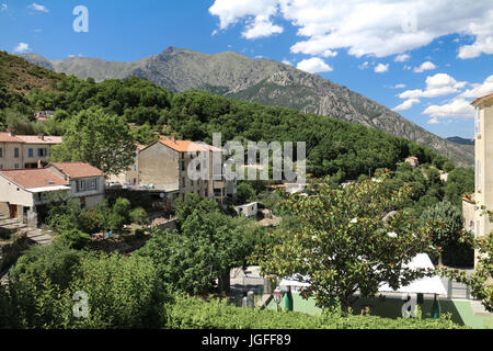 Le village de Venaco (Corse) Banque D'Images