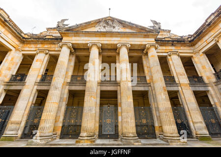 Détail du pilier de l'intérieur du Capitolio Nacional dans Bogita, Colombie. Banque D'Images