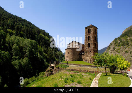 Église romane de Sant Joan de Caselles (12 siècle), Canillo, Andorre Banque D'Images