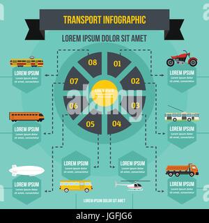 Infographie Transport concept, style plat Illustration de Vecteur