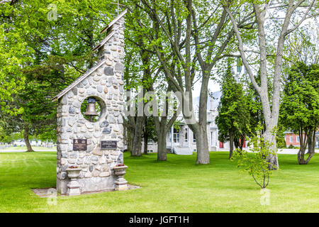 Batiscan, Canada - le 29 mai 2017 : Paroisse de Saint François Xavier de Batiscan en petite ville sur le chemin du Roy Banque D'Images