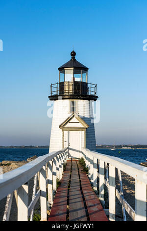 Brant Point Lighthouse sur l'île de Nantucket, Massachusetts, USA. Banque D'Images