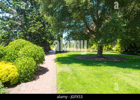 Terrasse de la maison principale à Filoli, un environnement préservé, Maison et jardin formel estate exploité par le National Trust for Historic Preservation de Woodside, Californie, le 23 juin 2017. Banque D'Images