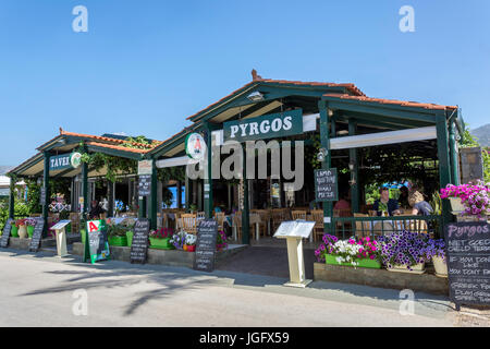 Taverna, Pyrgos Beach Road, Malia Héraklion, Crète, Région (Crète), Grèce Banque D'Images