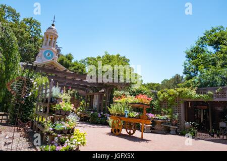 Horloge et l'horloge shop à Filoli, un environnement préservé, Maison et jardin formel estate exploité par le National Trust for Historic Preservation de Woodside, Californie, le 23 juin 2017. Banque D'Images