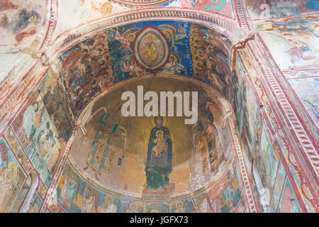 Dans l'abside de l'intérieur de la cathédrale de la Nativité de la Vierge, monastère de Gelati, Kutaisi, Imereti Province (Mkhare), Géorgie Banque D'Images