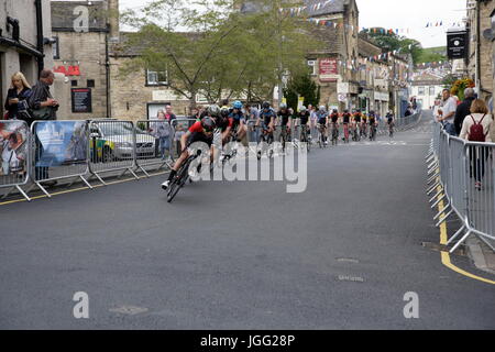 Skipton, UK. 5e juillet, 2017. Skipton UK Course à vélo pour les jeunes le mercredi 05 juillet 2017 : Crédit Les Wagstaff/Alamy Live News Banque D'Images